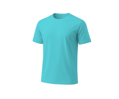 Men’s 100% Aqua Blue Cotton Round Neck T-Shirt – Premium Comfort & Style