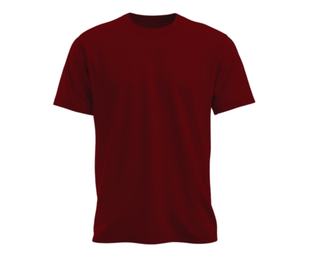 Men's Pure Cotton - Elastane Burgundy Round Neck T-Shirt – Premium Comfort & Style