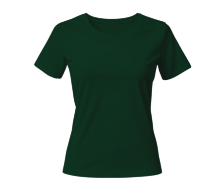 Women's Pure Cotton - Elastane Bottle Green Round Neck T-Shirt – Premium Comfort & Style