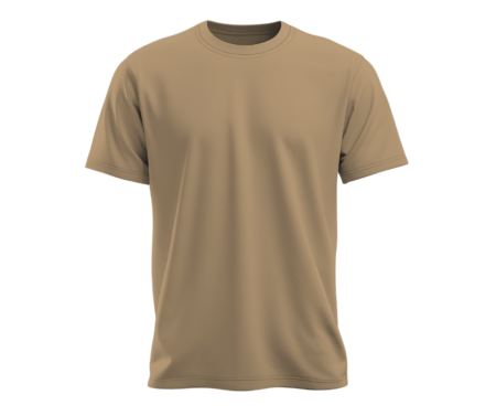 Men's Pure Cotton - Elastane Beige Round Neck T-Shirt – Premium Comfort & Style