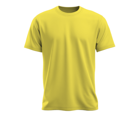 Men's Pure Cotton - Elastane Lemon Yellow Round Neck T-Shirt – Premium Comfort & Style