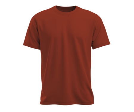 Men's Pure Cotton - Elastane Rust Brown Round Neck T-Shirt – Premium Comfort & Style