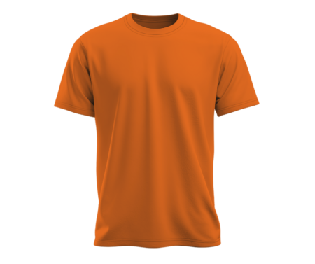 Men's Pure Cotton - Elastane Orange Round Neck T-Shirt – Premium Comfort & Style